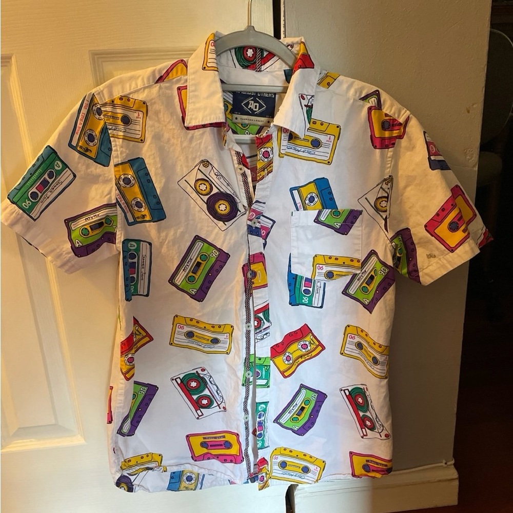 Colorful Cassette Print Shirt